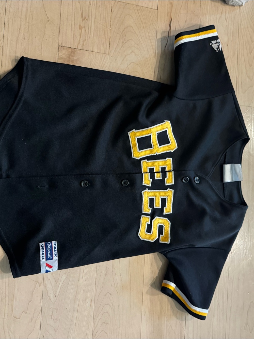 Majestic Black & Yellow BEES Kids Baseball Jersey